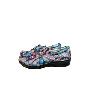 ALEGRIA Size 37 Lauryn LAU-885 Floral Loafer Comfort Shoes Purple Blue